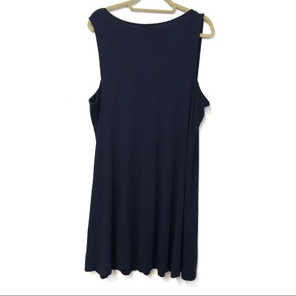 Eileen Fisher Sleeveless Navy Blue Tank Dress Viscose Jersey XL Capsule Wardrobe - Picture 3 of 5